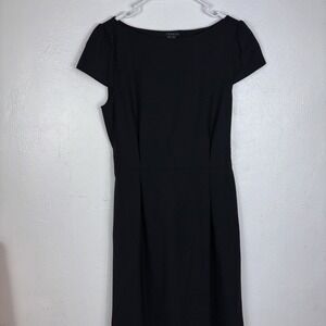 Theory Black Dress Womens 8 Wool Blend Sheath‎ Work Office Cap Sleeeve
